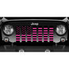 Platinum Black and Hot Pink American Flag Jeep Grille Insert
