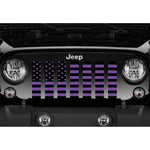 Black and Purple American Flag Jeep Grille Insert