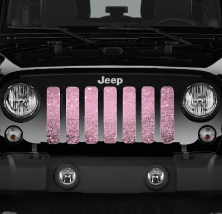 Baby Pink Fleck Print Jeep Grille Insert