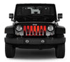 Platinum Bigfoot - Red Background Jeep Grille Insert