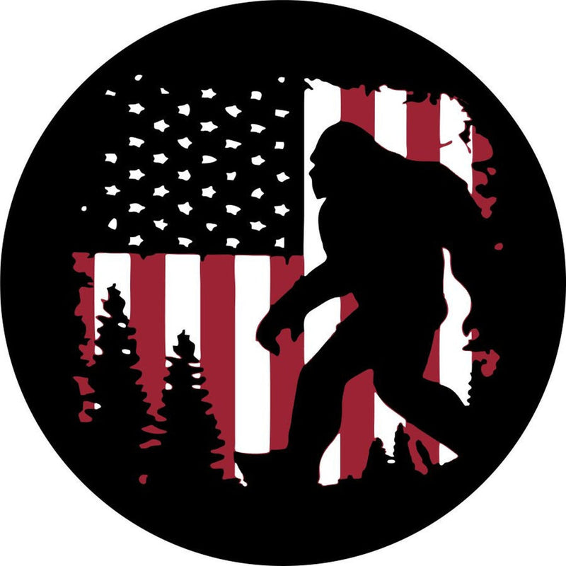 Bigfoot Or Sasquatch American Flag Spare Tire Cover – Jeep World