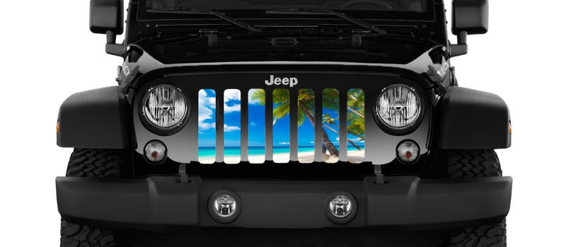 Blue Beach Palm Jeep Grille Insert