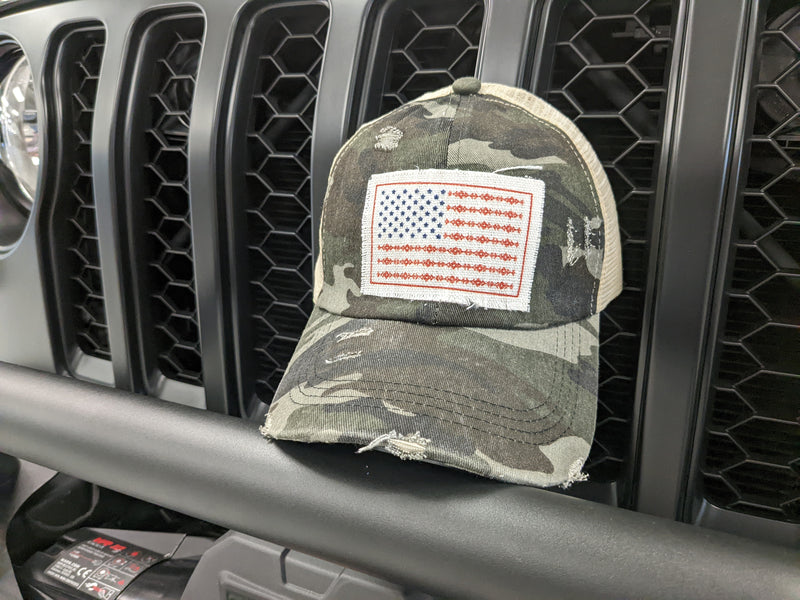 Women's Ponytail Jeep Hats (Peace Love Jeep, Adventure, American Flag) –  Jeep World