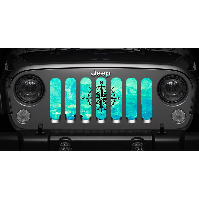 "Teal Compass" Grille Insert by Dirty Acres