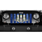 Connecticut Grunge State Flag Jeep Grille Insert