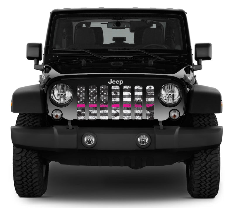 Dirty Grace Tactical Pink Line Jeep Grille Insert