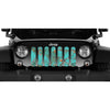 "Dirty Girl Teal Serenity Woodland Camo" Grille Insert by Dirty Acres