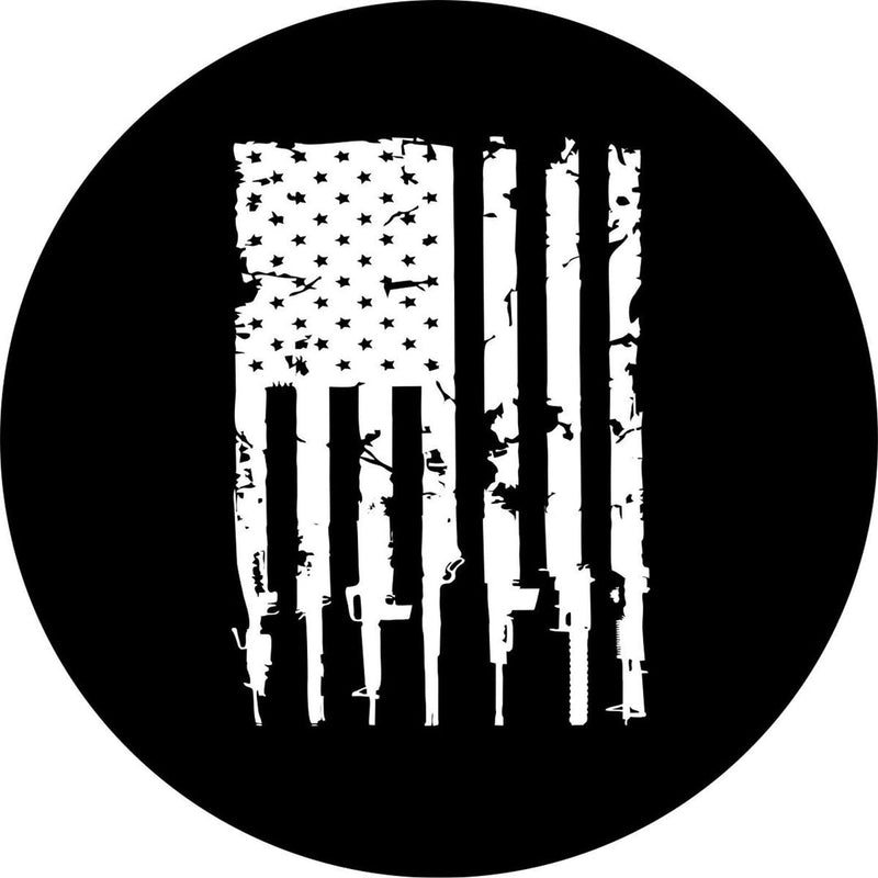 Distressed American Flag + Guns Design (ANY COLOR)