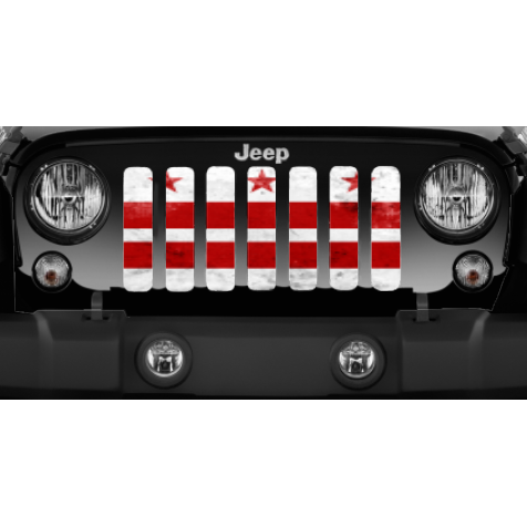 District of Columbia DC Grunge State Flag Jeep Grille Insert