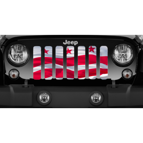 Waving District of Columbia DC State Flag Jeep Grille Insert