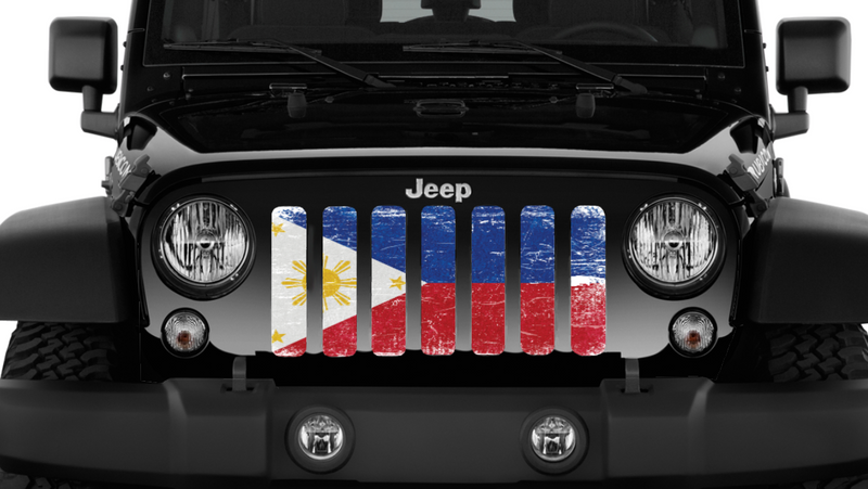 Filipino Flag Jeep Grille Insert