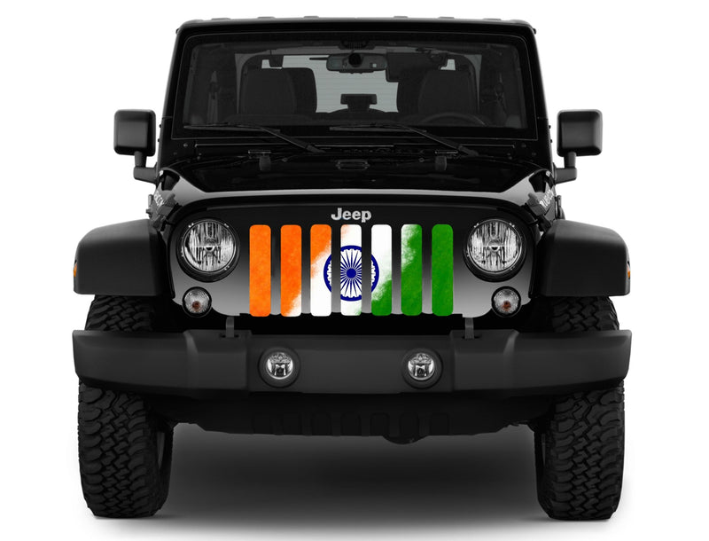 Flag of India - Artisitc Jeep Grille Insert