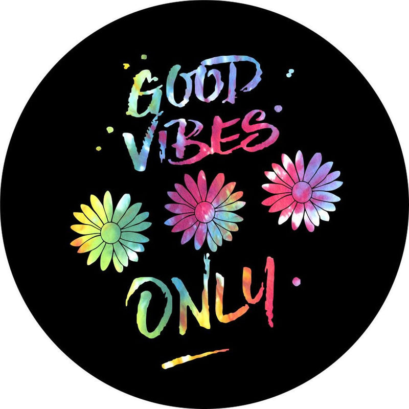 Good Vibes Only Quote With Floral Tie-Dye Design