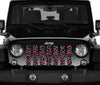 Platinum Gray and Pink Leopard Print Jeep Grille Insert
