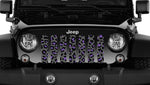 Platinum Gray and Purple Leopard Print Jeep Grille Insert