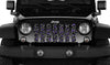 Gray and Purple Leopard Print Jeep Grille Insert