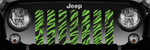 Green Zebra Print Jeep Grille Insert