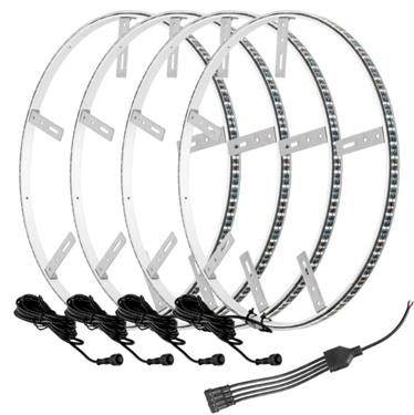 Illuminated Wheel Rings, Double White LED by Oracle (Universal)