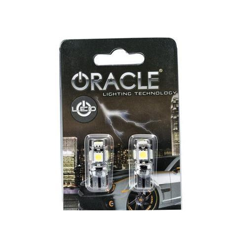 T10 5 LED 3 Chip SMD Cool White Bulbs, Set of 2, by Oracle (Universal)