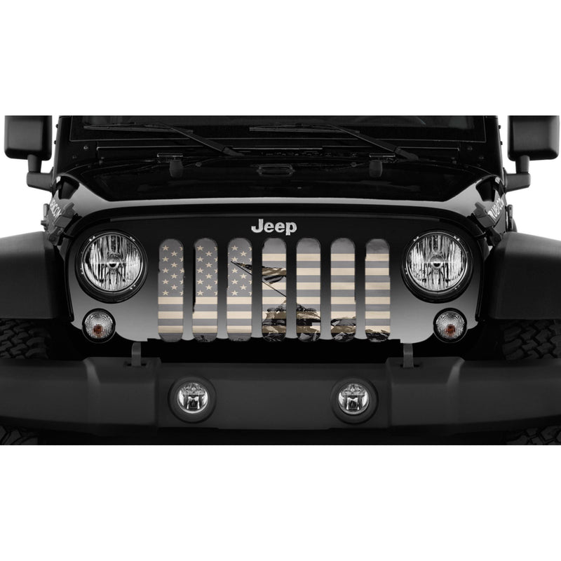 "Iwo Jima" Grille Insert by Dirty Acres ('76 - '18 Wrangler CJ, YJ, TJ, JK & JKU) - Jeep World
