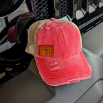 Women's Ponytail Jeep Girl "Leather Patch" Hats