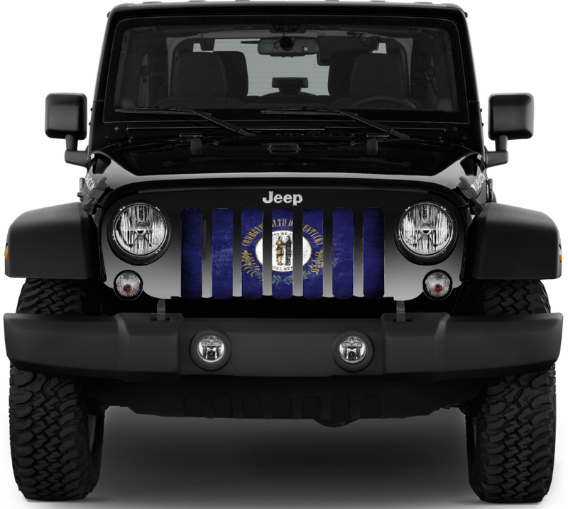 Kentucky Grunge State Flag Jeep Grille Insert