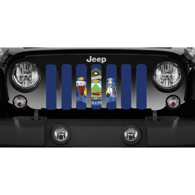 Maine State Flag Jeep Grille Insert