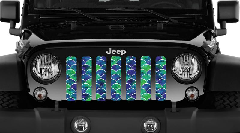 Mermaid Scales - Blue & Green- Jeep Grille Insert