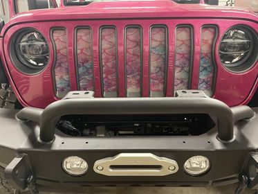 Mermaid Scales - Peach - Jeep Grille Insert