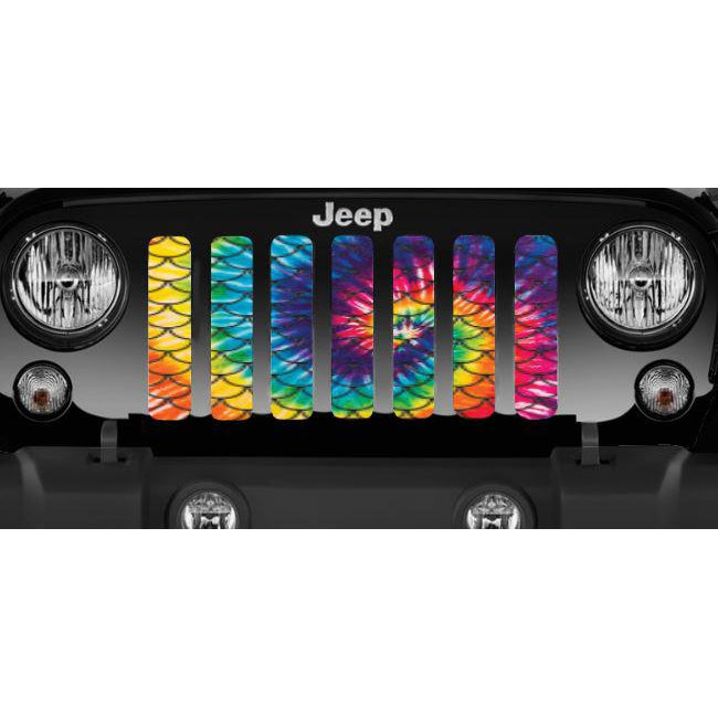 Mermaid Scales - Tie Dye Jeep Grille Insert
