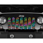 "Rainbow Mermaid Scales" Grille Insert by Dirty Acres ('76 - '18 Wrangler CJ, YJ, TJ, LJ, JK, JKU) - Jeep World