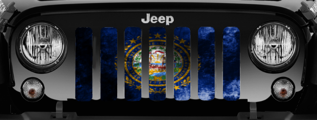 New Hampshire Grunge State Flag Jeep Grille Insert