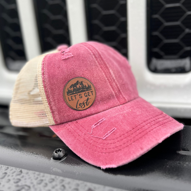 Women's Ponytail Let's Get Lost "Leather Patch" Hats