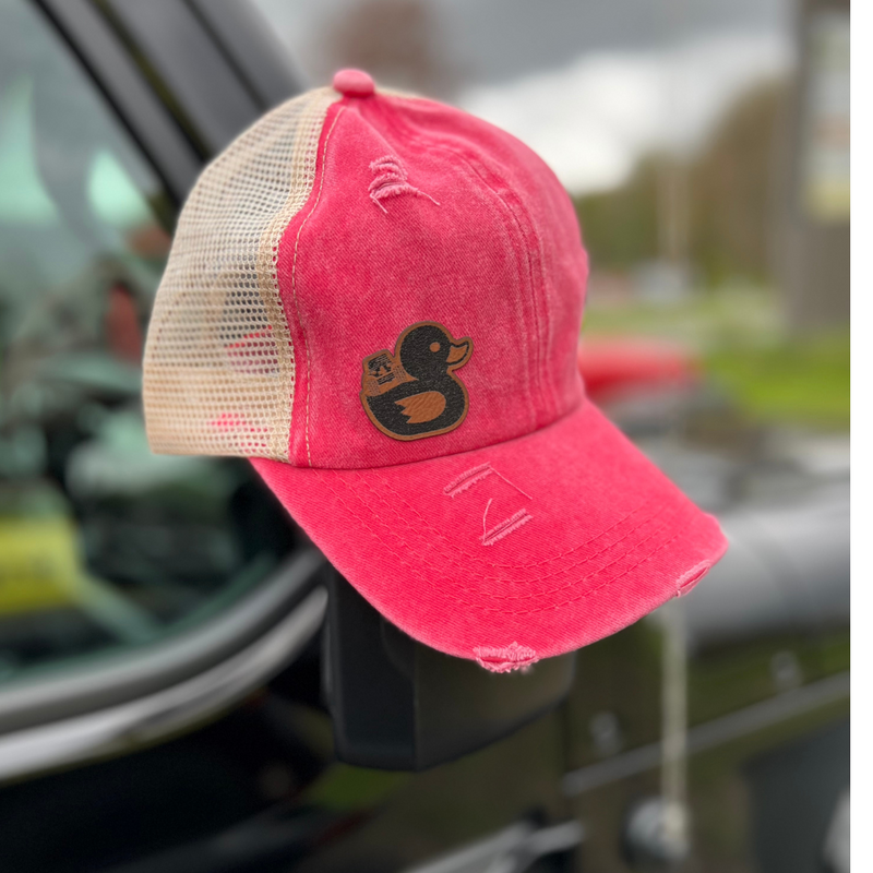 Women's Ponytail Jeep Duck "Leather Patch" Hats