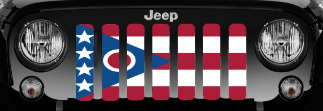 Ohio State Flag Jeep Grille Insert