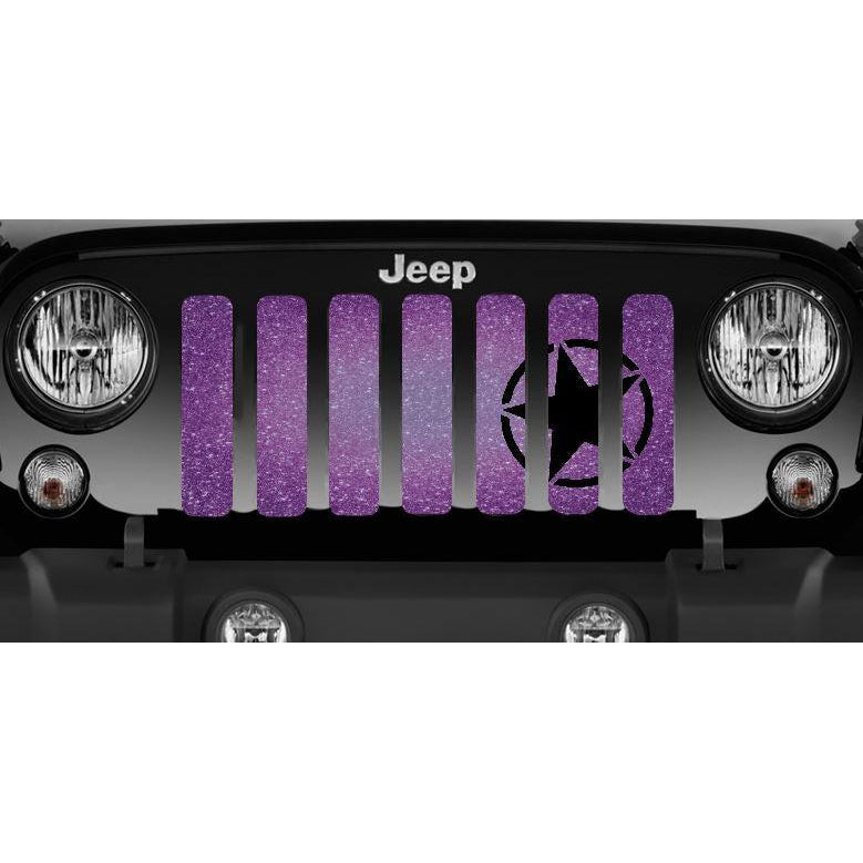 Oscar Mike Purple Fleck with Black Star Jeep Grille Insert