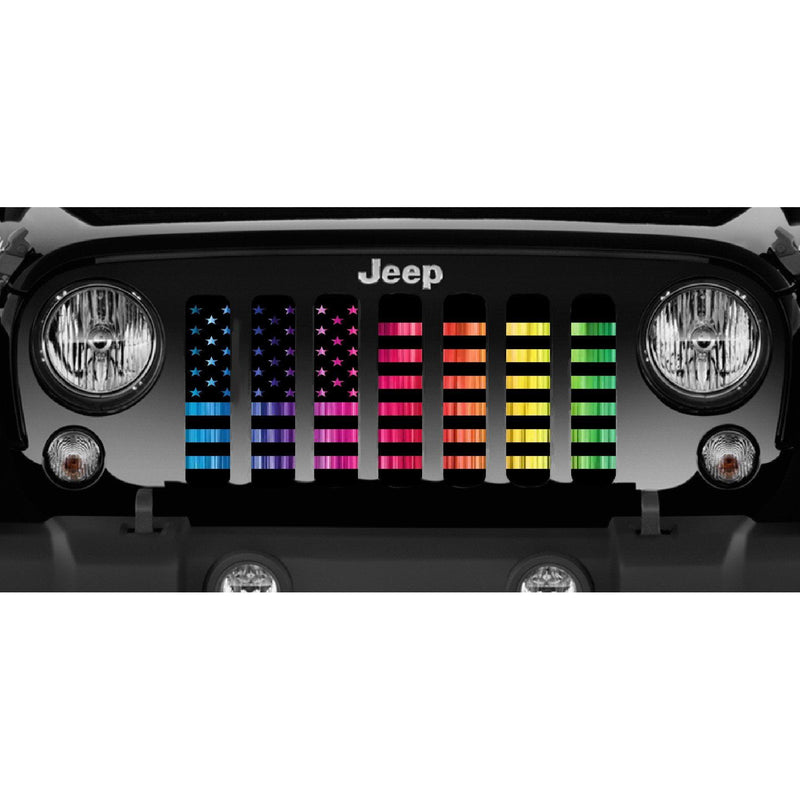 Platinum Pride American Flag Jeep Grille Insert