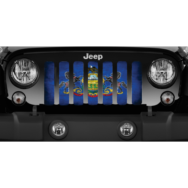 Pennsylvania Grunge State Flag Jeep Grille Insert