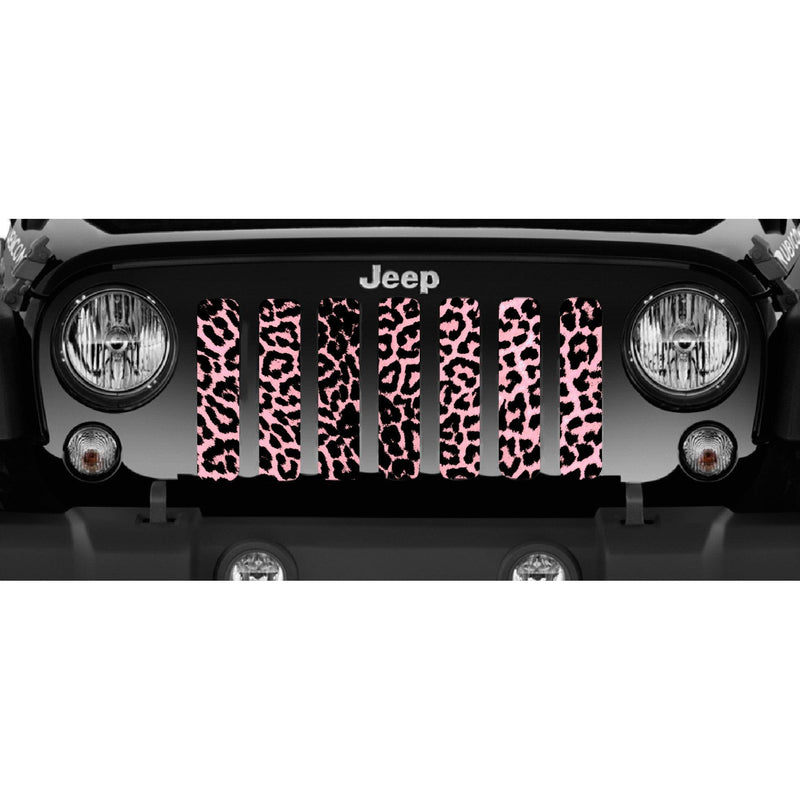 Pink Cheetah Print Jeep Grille Insert