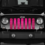 Bright Pink Fleck Print Jeep Grille Insert