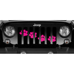 Puppy Paw Prints - Pink Diagonal- Jeep Grille Insert