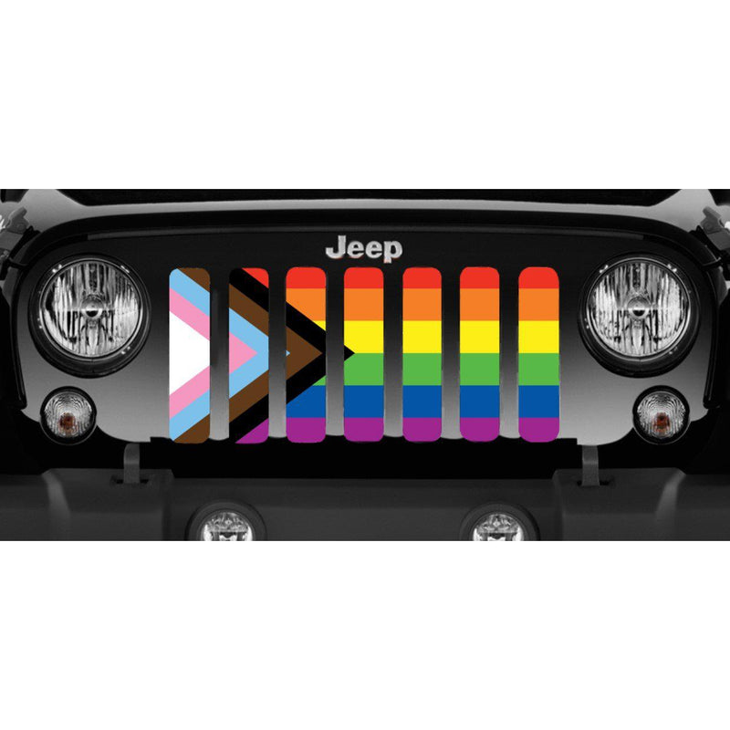 "Progress Pride Flag" Grille Insert by Dirty Acres