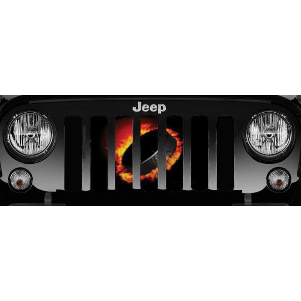 Puck On Fire Print Jeep Grille Insert