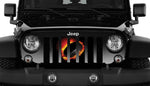 Puck On Fire Print Jeep Grille Insert