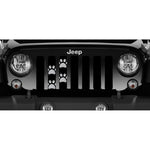 Platinum Puppy Paw Prints - Gray - Jeep Grille Insert