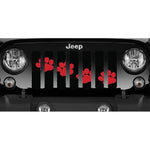 Puppy Paw Prints - Rubicon Red Diagonal - Jeep Grille Insert