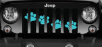 Platinum Puppy Paw Print - Teal Diagonal - Jeep Grille Insert