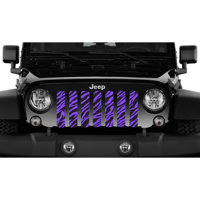 Platinum Purple Zebra Print Jeep Grille Insert