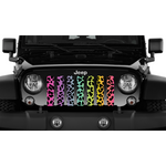 Rainbow Cheetah Print Jeep Grille Insert