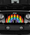 Platinum Rainbow Pride Flag Jeep Grille Insert
